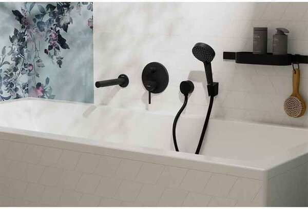 Baterie cadă-duș Hansgrohe Zesis S, montaj încastrat, negru mat