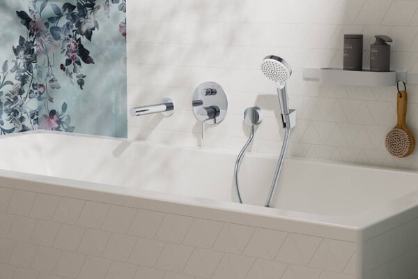 Baterie cadă-duș Hansgrohe Zesis S, montaj încastrat, crom