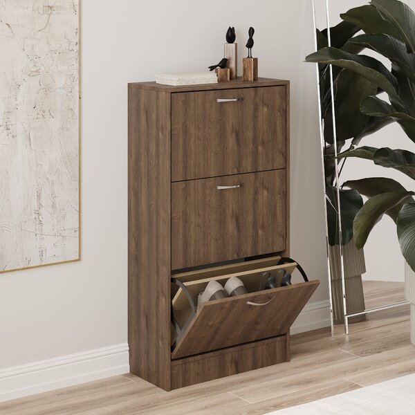 Pantofar haaus Rin, 3 Usi, Stejar Bronz, 63 x 30 x 120 cm