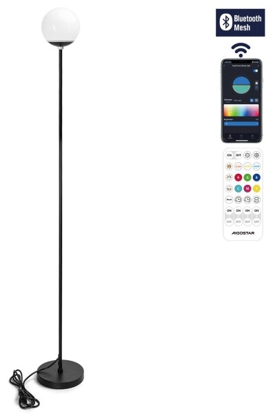 Aigostar - Lampă de podea MESH LED RGBW, 8W, 230V, cu telecomandă
