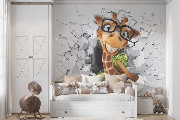 Fototapet Girafa personaj de desene animate în ochelari, Fototapet copii, Fototapet populare, u93624 - Tapeko.ro
