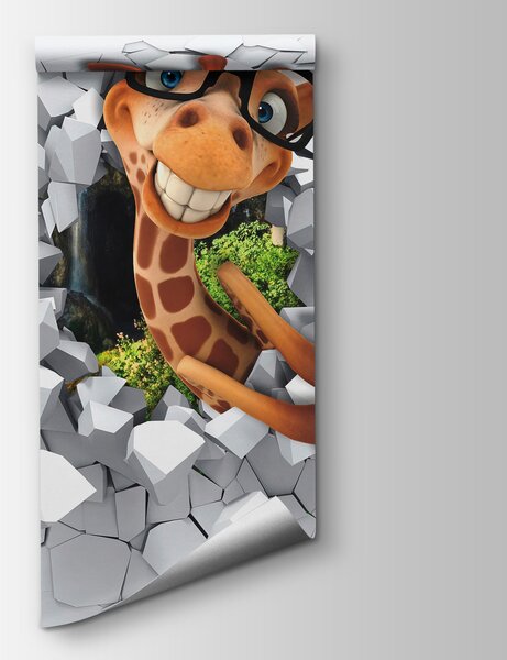 Fototapet Girafa personaj de desene animate în ochelari, Fototapet copii, Fototapet populare, u93624 - Tapeko.ro