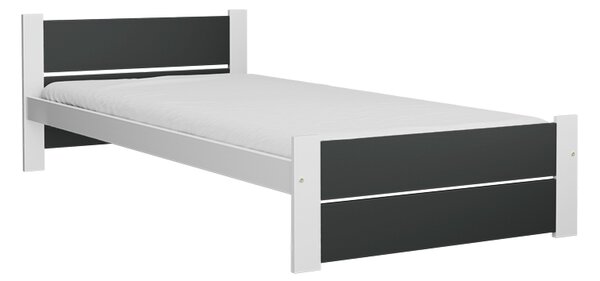 Pat de o persoana IKAROS DOUBLE 90 x 200 cm, antracit/alb Saltele: Fara saltea, Somiera pat: Fara somiera