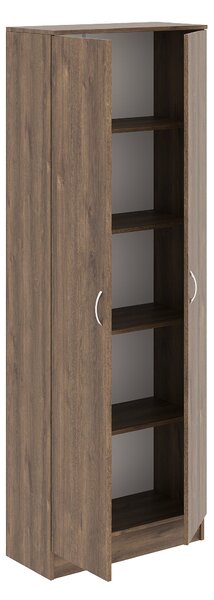 Biblioteca haaus Flint, 2 Usi, Stejar Bronz, 70 x 32 x 196 cm