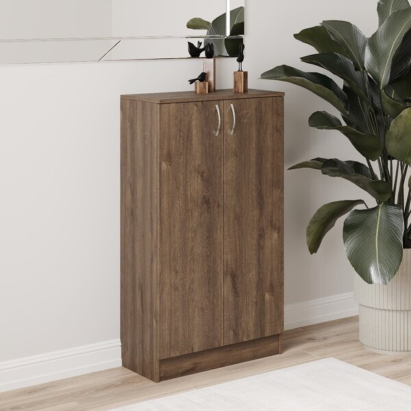 Biblioteca haaus Flint, 2 Usi, Stejar Bronz, 70 x 32 x 122 cm