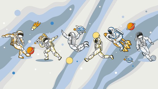 Fototapet Grup de astronauți în spațiu, Fototapet copii, Fototapet populare, u93828 - Tapeko.ro