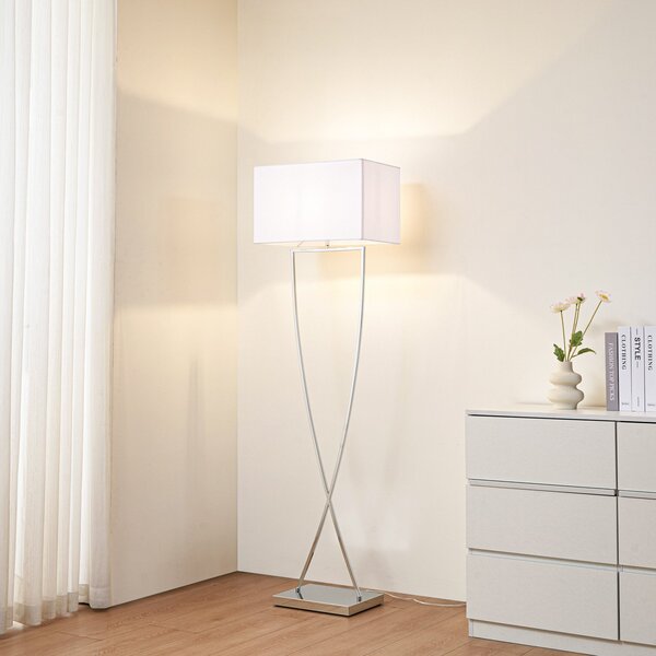 Lampadar Lucande, Evaine, Alb, Camera de zi, Metal, Modern