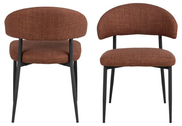 MAZZONI EXPORT IRIS Teracotă (material Basel 44) - SCAUN MODERN TAPIȚAT CU ȚESĂTURĂ ÎMPLETITĂ PENTRU SALON/SUFRAGERIE LOFT