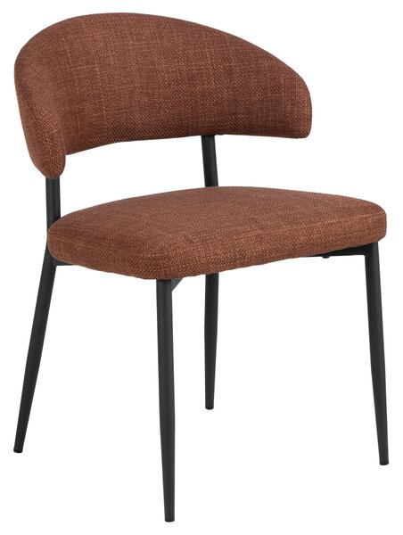 MAZZONI EXPORT IRIS Teracotă (material Basel 44) - SCAUN MODERN TAPIȚAT CU ȚESĂTURĂ ÎMPLETITĂ PENTRU SALON/SUFRAGERIE LOFT