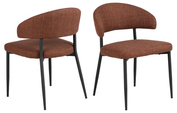 MAZZONI EXPORT IRIS Teracotă (material Basel 44) - SCAUN MODERN TAPIȚAT CU ȚESĂTURĂ ÎMPLETITĂ PENTRU SALON/SUFRAGERIE LOFT