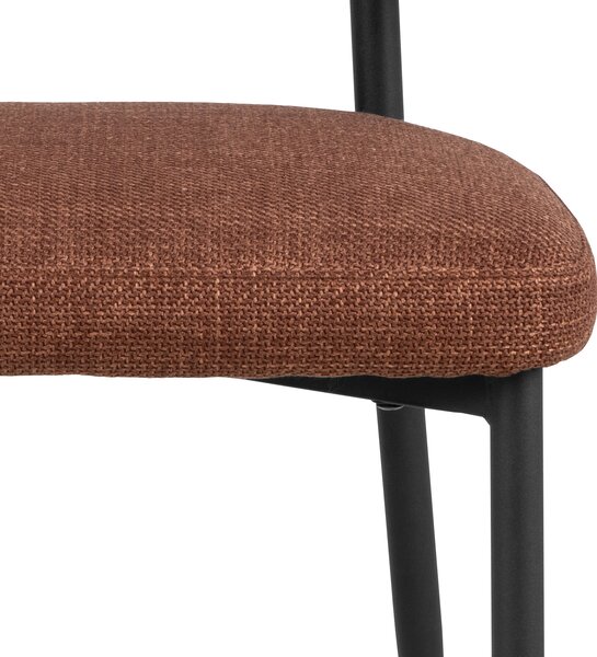 MAZZONI EXPORT IRIS Teracotă (material Basel 44) - SCAUN MODERN TAPIȚAT CU ȚESĂTURĂ ÎMPLETITĂ PENTRU SALON/SUFRAGERIE LOFT