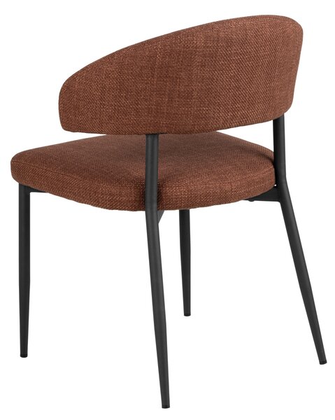 MAZZONI EXPORT IRIS Teracotă (material Basel 44) - SCAUN MODERN TAPIȚAT CU ȚESĂTURĂ ÎMPLETITĂ PENTRU SALON/SUFRAGERIE LOFT