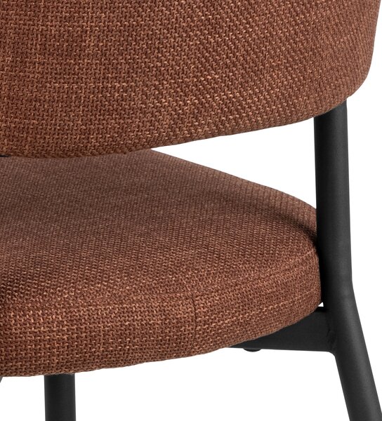 MAZZONI EXPORT IRIS Teracotă (material Basel 44) - SCAUN MODERN TAPIȚAT CU ȚESĂTURĂ ÎMPLETITĂ PENTRU SALON/SUFRAGERIE LOFT