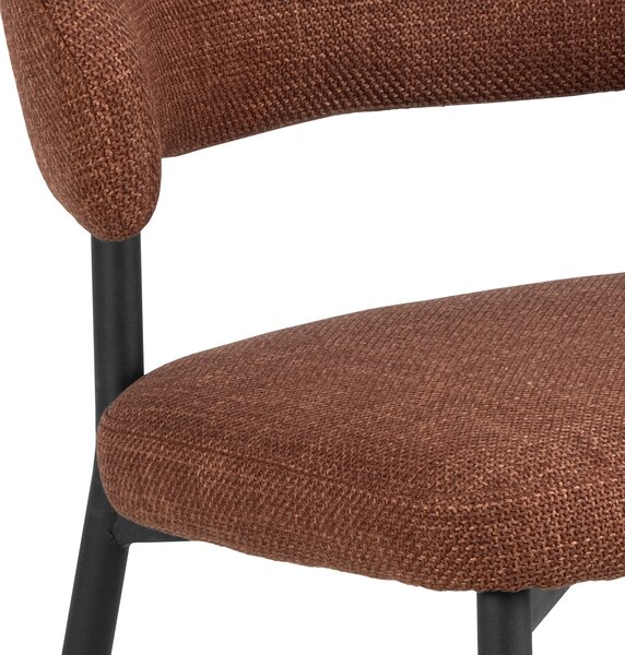 MAZZONI EXPORT IRIS Teracotă (material Basel 44) - SCAUN MODERN TAPIȚAT CU ȚESĂTURĂ ÎMPLETITĂ PENTRU SALON/SUFRAGERIE LOFT