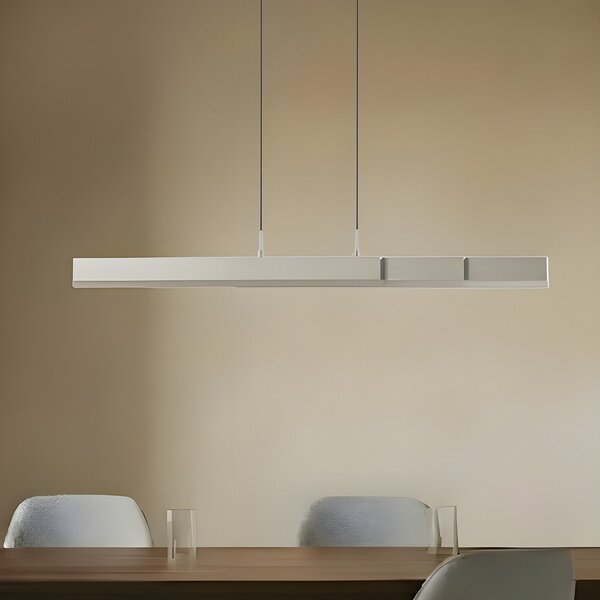 Lucande Lampă suspendată LED Torven, aluminiu, CCT, extensibilă, reglabil, Metalic, Camera de zi / sufragerie, Metal, Modern