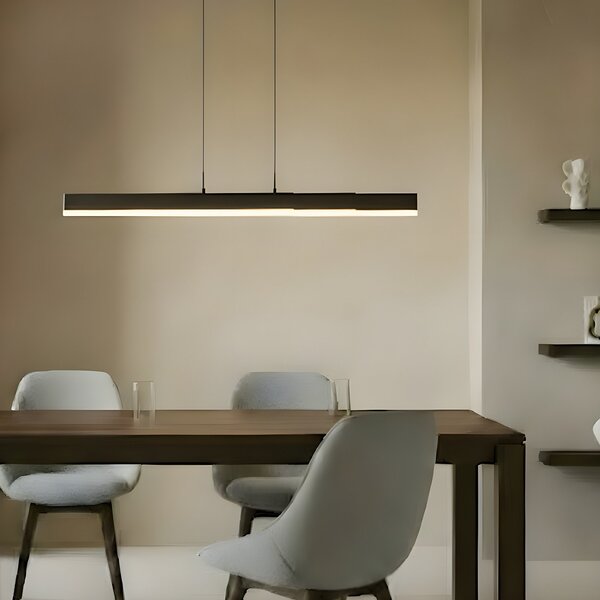 Lucande Lampă suspendată LED Torven, negru, CCT, extensibilă, reglabil, Negru, Camera de zi / sufragerie, Metal, Modern