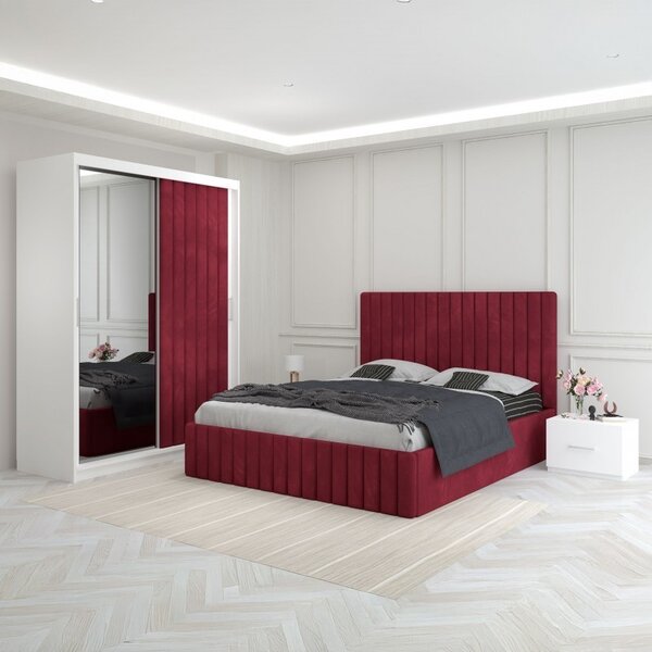 Dormitor Luca Visiniu Cu Dulap Tapitat 160x200