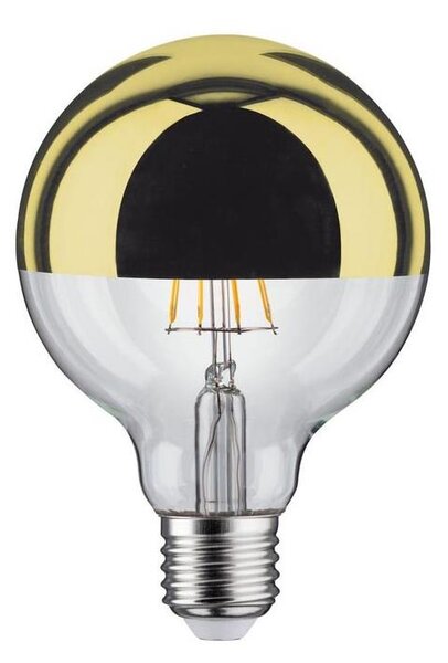Bec LED dimabil cu cap sferic oglindit E27/6,5W/230V 2700K auriu Paulmann 28675