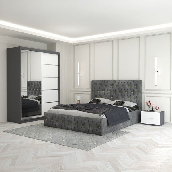 Dormitor Eric Gri 2 180x200