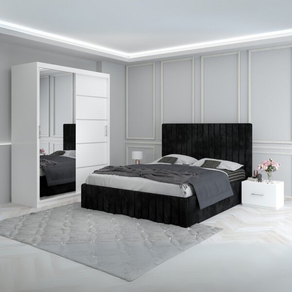 Dormitor Luca Negru 160x200