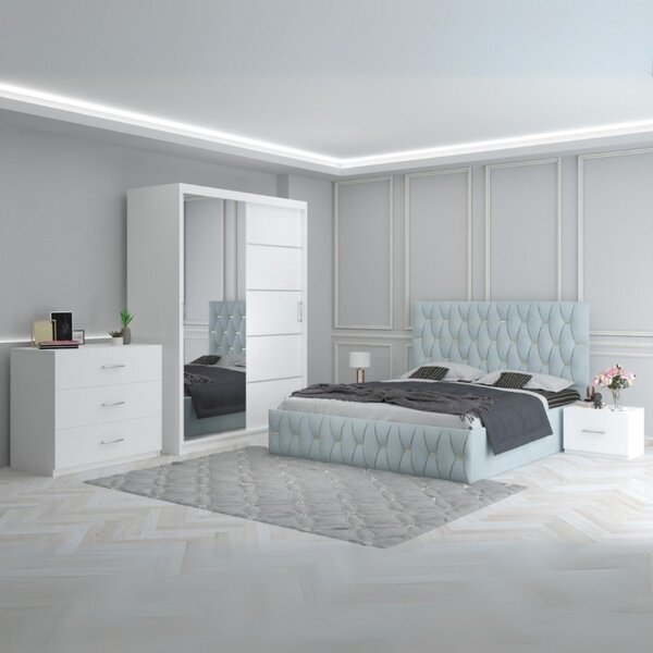 Dormitor Eric Lemon+ Comoda 3 Sertare 160x200