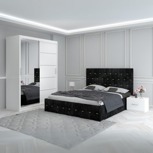 Dormitor Eric Negru 160x200