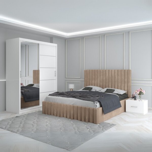 Dormitor Luca Crem 160x200