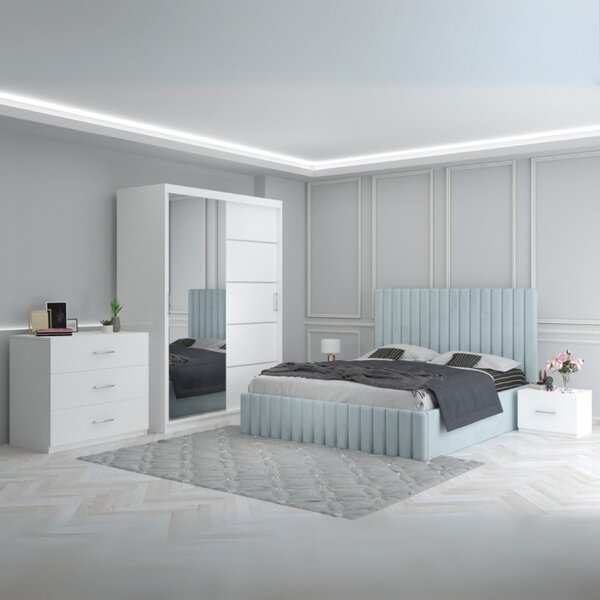 Dormitor Luca Lemon + Comoda 3 Sertare 160x200