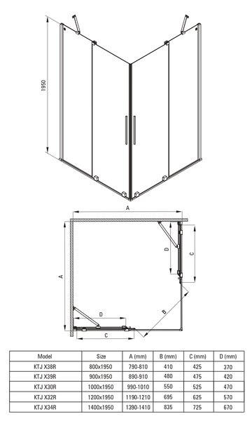 Deante Kerria Plus cabină de duș 90x90 cm pătrat periat/sticlă transparentă KPNFP09P09
