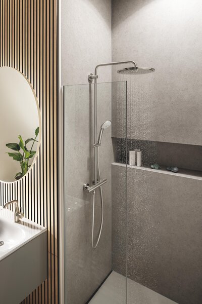 Grohe Euphoria set de duș perete cu termostat cu duș de ploaie SuperSteel 26075DC0