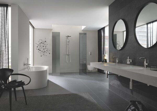 Grohe Euphoria set de duș perete cu termostat cu duș de ploaie SuperSteel 26075DC0