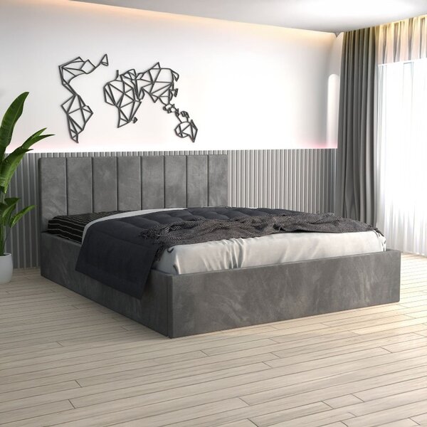 Pat Tapitat Sorin Gri+ Saltea Lux Ortopedica 160x200