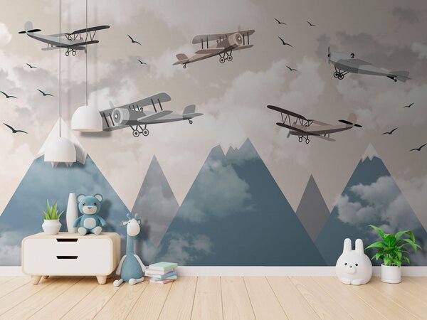 Fototapet Grup de avioane care zboară pe cer, Fototapet băieți, Fototapet populare, u94221 - Tapeko.ro