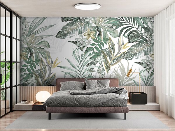 Fototapet Frunzele tropicale creează o atmosferă liniștită, Fototapet flori, Fototapet populare, u94199 - Tapeko.ro