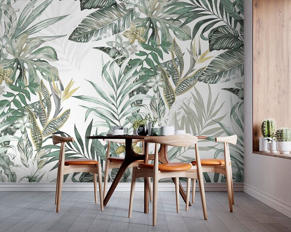 Fototapet Frunzele tropicale creează o atmosferă liniștită, Fototapet flori, Fototapet populare, u94199 - Tapeko.ro