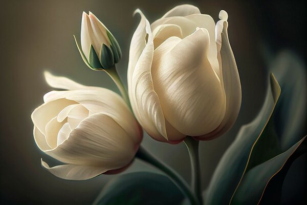 Fototapet Lalele delicate în nuanțe delicate, Fototapet flori 3D, Fototapet populare, u94253 - Tapeko.ro