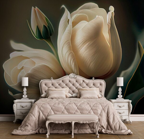 Fototapet Lalele delicate în nuanțe delicate, Fototapet flori 3D, Fototapet populare, u94253 - Tapeko.ro