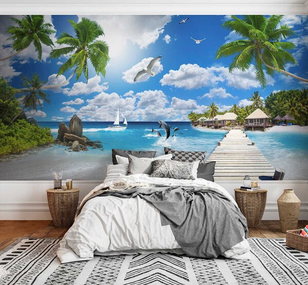 Tapet Insula Paradise, Fototapet Marea, u06969 : Uwalls.ro