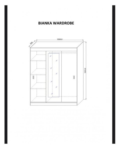 Dulap Bianca Stejar Cu Oglinda