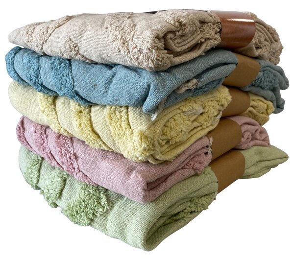 Pled din bumbac reciclat MYCHA IBIZA 130x170 cm, bej