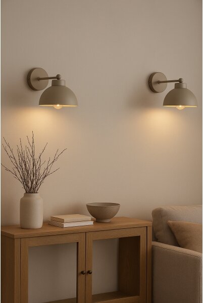 Brilagi - Lampă de perete MOON 1xE27/60W/230V bej/auriu