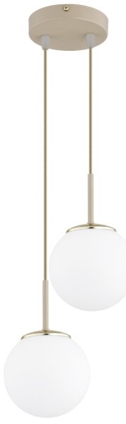 Brilagi - Lustră suspendată pe cablu, MILO ECRU 2x E27, 60 W, 230 V, bej/auriu