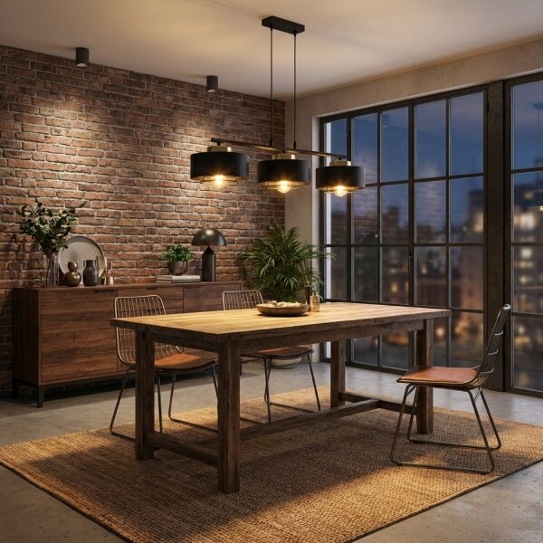 Brilagi - Lustră suspendată pe cablu SPRING 3xE27/60W/230V negru/auriu