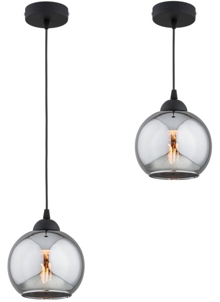 Brilagi - Pendul suspendat pe cablu DIOR 1xE27/60W/230V negru/gri fumuriu