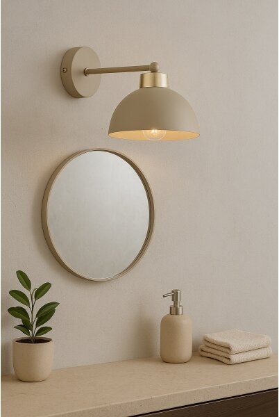 Brilagi - Lampă de perete MOON 1xE27/60W/230V bej/auriu