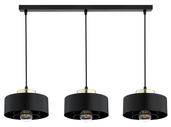 Brilagi - Lustră suspendată pe cablu SPRING 3xE27/60W/230V negru/auriu