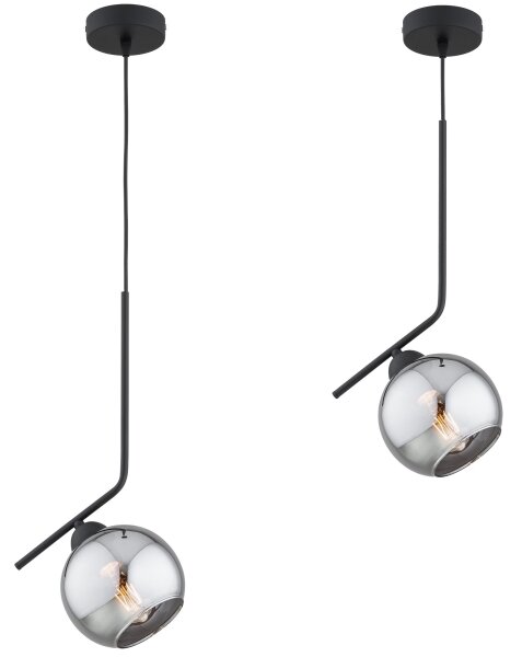 Brilagi - Pendul pe cablu DIOR 1xE27/60W/230V negru/gri fumuriu