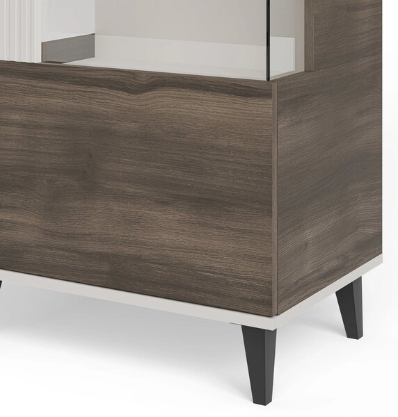 Vitrina RANDOM, nuc/casmir/negru, PAL furniruit/polipropilena, 60x40x1