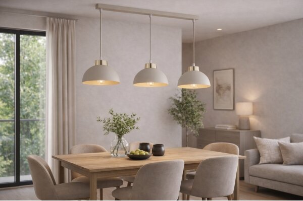 Brilagi - Lustră cu cablu MOON 3xE27/60W/230V bej/auriu