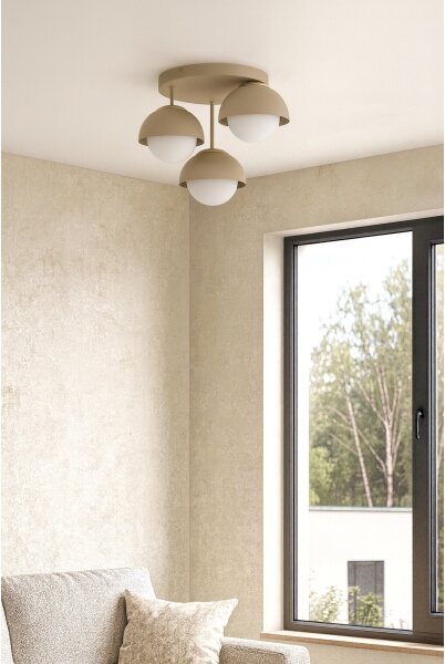 Brilagi - Lustră aplicată, COSMO 3x E27, 60W, 230V, bej/auriu